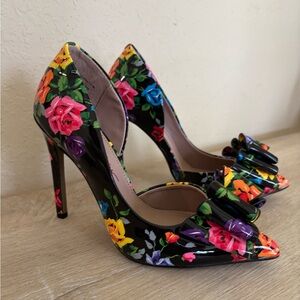 Betsey Johnson Multicolor Floral Heels